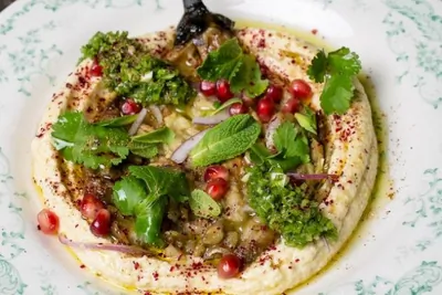 Хумус с запеченным баклажаном