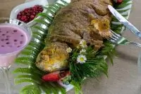 Форель янтарная с бруснично-сливочным соусом