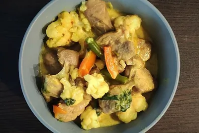 Индейка карри с овощами