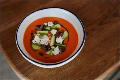 Греческий томатный суп с фетой