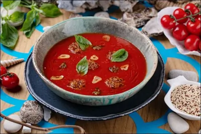 Томатный суп с аранчини
