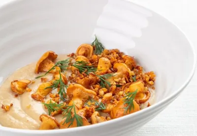 Лисички и картофельный крем