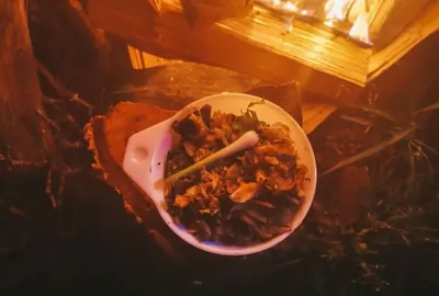 Басмати с белыми грибами под ореховым соусом