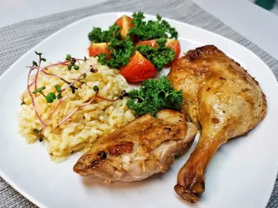 Утиное конфи с рисом