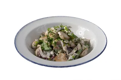 Салат с курицей и грибами