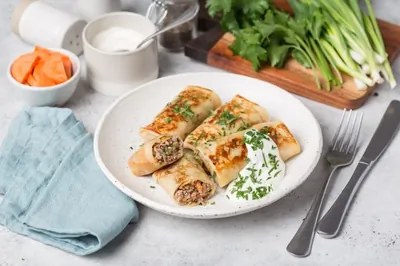 Домашние блины с мясом