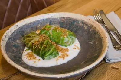 Постные голубцы с топинамбуром, полбой и белыми грибами