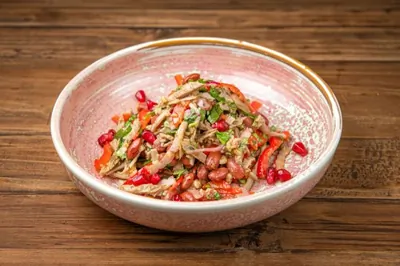 Баклажаны ацецили с копченой курицей