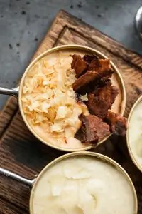 Картофельное пюре с беконом и чесноком