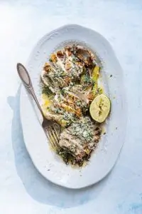 Кальмар со спаржей и пармезаном