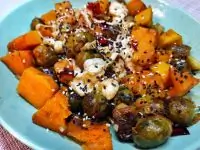 Брюссельская капуста, запеченная с тыквой