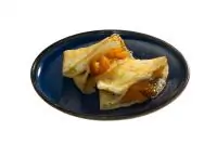 Блины с мандариновым мармеладом, маскарпоне и сгущенным молоком
