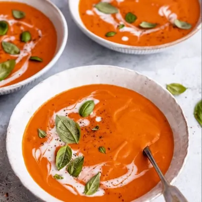 Суп-пюре из запеченного болгарского перца