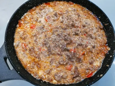 Фарш с рикоттой и томатами