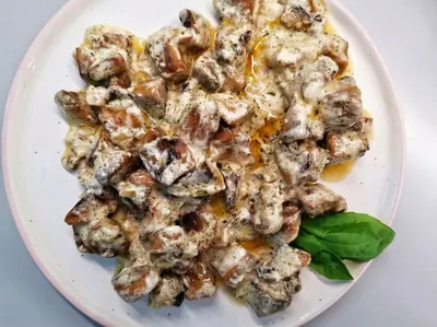 Сливочные шампиньоны с тыквой