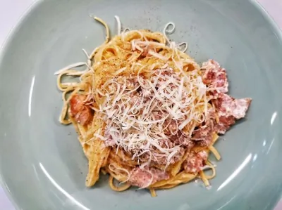 Паста карбонара с трюфелем