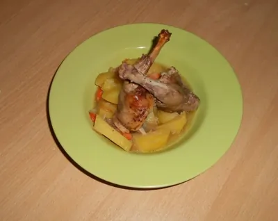 Кролик с картошкой в духовке