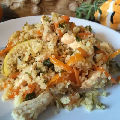 Кускус с курицей и болгарским перцем