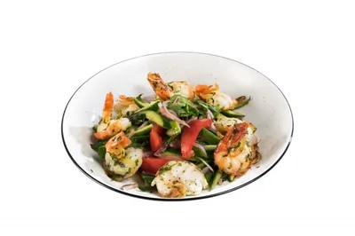 Тайский салат с пресноводными креветками