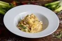 Феттучини с белыми грибами и пармезаном