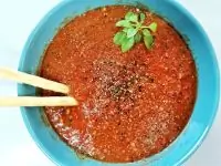 Гаспачо с базиликом и чесноком