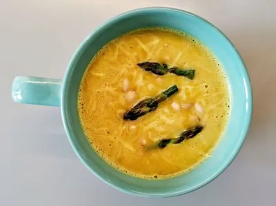 Тыквенный суп со спаржей