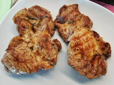 Стейк из свиной шейки с шафраном