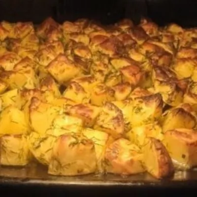 Картофель по-деревенски с укропом