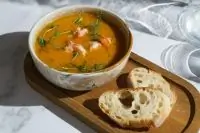 Тыквенный суп с креветками