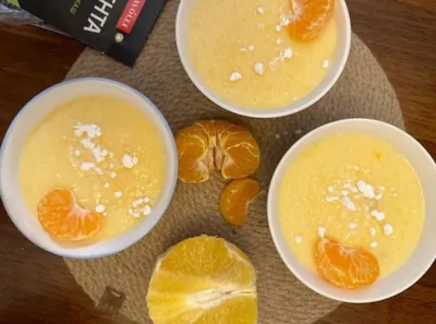 Цитрусовый пудинг из рисовой манки