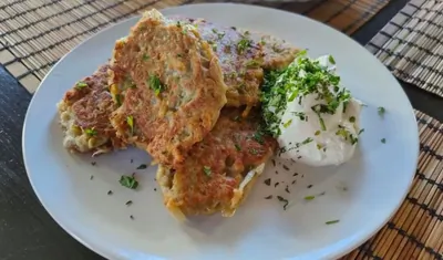 Оладьи из баклажана и картофеля