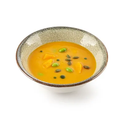 Тыквенный крем-суп с эдамамэ