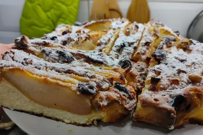 Творожная запеканка с грушами