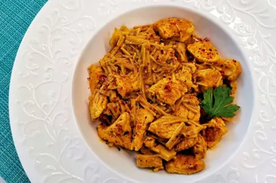 Индейка с грибами эноки