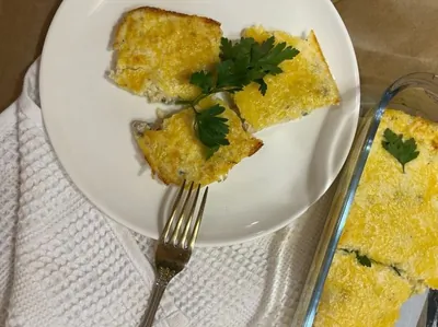 Запеканка из поленты с грибами и сыром