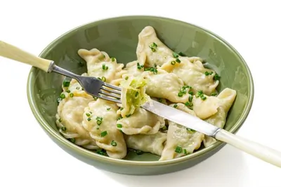 Вареники с зеленой редькой