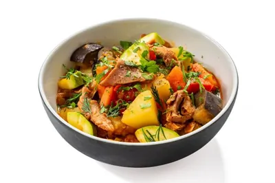 Овощное рагу с соевым мясом