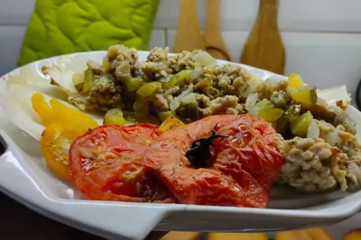 Ленивые голубцы с фаршем и овощами