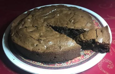 Брауни с замоченной в коньяке клюквой