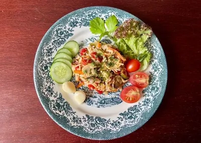 Рис, тушенный с осенними овощами