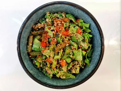 Лобио с грибами