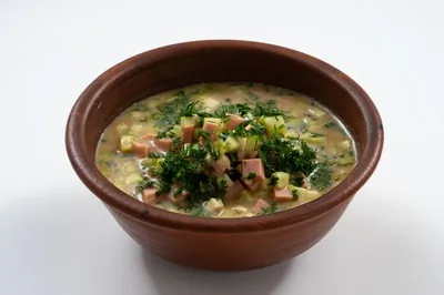 Окрошка с колбасой