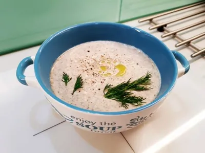 Грибной крем-суп на курином бульоне