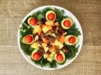 Язык с картофелем и морковью, запеченный в духовке