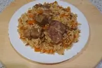 Плов из свиного ошейка на сковороде