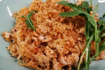 Кето-макароны по-флотски с курицей