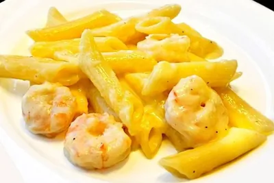Паста с креветками в сливочном соусе