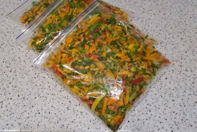 Мороженая тыква с петрушкой и сладким перцем на зиму